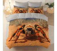 Ultra Soft Printed Duvet Cover, Animal Desert Spidertheme Bedding, 230 x 220 cm Brushed Microfiber Comforter Cover Set, Suitable for adults and children and for all rooms, Grey
