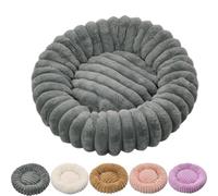 Ultra-Soft Round Calming Cat & Dog Bed，Grey：XXL-27.6in | Calming Donut Dog Beds Small Dogs, Cat Beds for Indoor Cats Washable, Fluffy Anti Anxiety Pet Bed for Kitten Puppy
