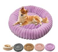 Ultra-Soft Round Calming Cat & Dog Bed，Purple：XL-23.6in | Calming Donut Dog Beds Small Dogs, Cat Beds for Indoor Cats Washable, Fluffy Anti Anxiety Pet Bed for Kitten Puppy