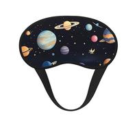 Ultra Soft Saturn Jupiter Earth Blackout Sleep Mask-Adjustable Headband, Zero Light Leak, Perfect for Travel, Shift Work, Meditation