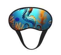 Ultra Soft Seabed Coral Seahorse Blackout Sleep Mask-Adjustable Headband, Zero Light Leak, Perfect for Travel, Shift Work, Meditation