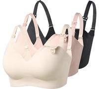 Ultra Soft Seamless Nursing Bra YN21 | Color: Black+Beige+Cream | Size: XL