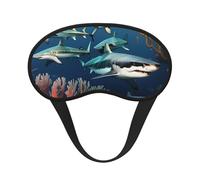 Ultra Soft Sharks Under The sea Blackout Sleep Mask-Adjustable Headband, Zero Light Leak, Perfect for Travel, Shift Work, Meditation