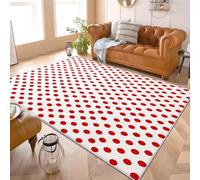 Ultra-Soft Simple Polka Dot Pattern 3D Fluffy Area Rug for Living Room & Bedroom 120x170 cm - White Short Pile Carpet, TPR Non-Slip & Machine washable Area Rug, Cozy & Home Décor
