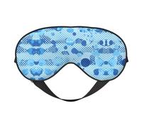 Ultra Soft Sleep Blue Polka Dot Print Print Eye Mask Light Blocking for Deep Sleep Travel Home Use