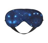Ultra Soft Sleep Blue Shining Stars Pattern Print Eye Mask Light Blocking for Deep Sleep Travel Home Use