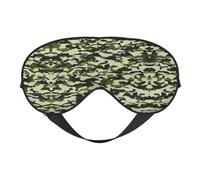 Ultra Soft Sleep Camo Green Print Eye Mask Light Blocking for Deep Sleep Travel Home Use