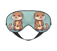 Ultra Soft Sleep Cartoon Cute Otters Print Eye Mask Light Blocking for Deep Sleep Travel Home Use