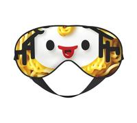 Ultra Soft Sleep Egg Cup Noodle Ramen Print Eye Mask Light Blocking for Deep Sleep Travel Home Use