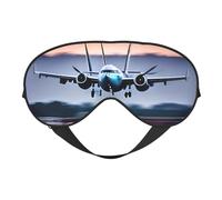Ultra Soft Sleep Fly Airplane Print Eye Mask Light Blocking for Deep Sleep Travel Home Use