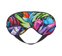 Ultra Soft Sleep Graffiti Drawing Print Eye Mask Light Blocking for Deep Sleep Travel Home Use