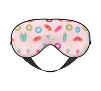 Ultra Soft Sleep Many Colored ice Cream Print Eye Mask Light Blocking for Deep Sleep Travel Home Use