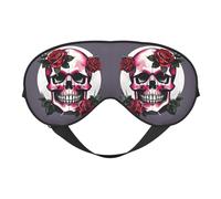 Ultra Soft Sleep Rose Skull Print Eye Mask Light Blocking for Deep Sleep Travel Home Use