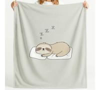 Ultra Soft Sloth Cosy Fleece Throw Blanket 59in × 71in Throw Blankets Sleep Pillow Animal Expression Cartoon Blanket for Home Sofa Travel Adult Women Comfort Warmth Soft Cozy