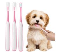 Ultra Soft Small Dog Toothbrush for Puppy Small Cat, Kitten Teeth Cleaning Kit Mini Head Tooth Brush Set, 3 Pack Pet Dental Care Toothbrushes Pink