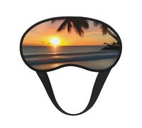 Ultra Soft Sunset Beach Blackout Sleep Mask-Adjustable Headband, Zero Light Leak, Perfect for Travel, Shift Work, Meditation