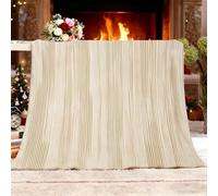 Ultra Soft Throw Blanket Single 130x150cm Wood Panel Lines Texture No Shed No Pilling Plush Cozy Flannel 300GSM Lightweight Light Color for Bedroom Couch Travel Kids Teenager Room