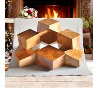 Ultra Soft Throw Blanket Super King 180x220cm Quadrilateral Geometry Module Assembly No Shed No Pilling Plush Cozy Flannel 300GSM Lightweight Grey for Bedroom Couch Travel Kids Teenager Room