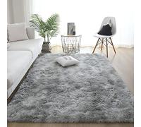 Ultra Soft Tie Dye Area Rug - Faux Bedroom Carpet Large 50x200cm Comfortable Floor Mat for Modern & Traditional Living Rooms Stylish Gray Home Decor Rug