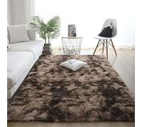 Ultra Soft Tie Dye Area Rug - Large Shaggy Faux Carpet for Bedroom & Living Room 200cm x 250cm Comfortable Floor Mat for Modern & Traditional Décor Brown