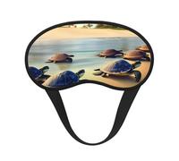 Ultra Soft Turtles on The Beach Blackout Sleep Mask-Adjustable Headband, Zero Light Leak, Perfect for Travel, Shift Work, Meditation