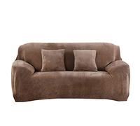 Ultra Soft Velvet Armchair Slipcover Stretchy Spandex Loveseat Protector Non-Slip Dustproof Couch Cover for Living Room Fits 57"-72" Furniture Elegant Camel Color