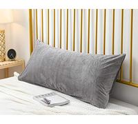 Ultra Soft Velvet Body Pillow Cover/Case Pillowcase with Zipper, Zippered Body Pillow Case (20 x 48 Inch, Gray, 1-Piece)