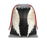 Ultra soft velvet fabric drawstring gifts Bag,Multipurpose angel feathers Print gift bags for Christmas