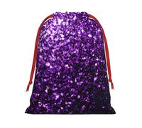 Ultra soft velvet fabric drawstring gifts Bag,Multipurpose Beautiful Purple Glitter Print gift bags for Christmas