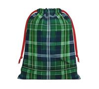 Ultra soft velvet fabric drawstring gifts Bag,Multipurpose Blue Scottish Tartan Print gift bags for Christmas