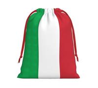 Ultra soft velvet fabric drawstring gifts Bag,Multipurpose italy flag Print gift bags for Christmas