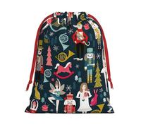Ultra soft velvet fabric drawstring gifts Bag,Multipurpose Women_s Nutcracker Ballet Xmas Dance Print gift bags for Christmas