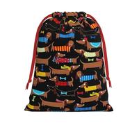 Ultra soft velvet fabric I Love My Dog Dachshunds Print Christmas drawstring present Bag,Multipurpose gifts bags