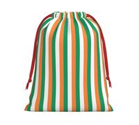 Ultra soft velvet fabric Irish flag Print Christmas drawstring gifts Bag,Multipurpose present bags