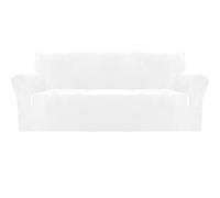 Ultra Soft Velvet Stretch Sofa Cover with Non-Slip rts, Machine Washable, Perfect for Living Room, Armchair/Single Seat, White, Stylish & Durable