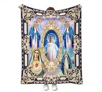 Ultra Soft Virgin Mary Blanket Microfiber Our Lady of Guadalupe Throw Blanket Warm Cozy Flannel Prayer Christian Blankets for Women Religious Catholic Gifts for Women Man 59'' x 79'' (Virgen Maria 01)