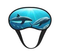 Ultra Soft Whales Under The sea Blackout Sleep Mask-Adjustable Headband, Zero Light Leak, Perfect for Travel, Shift Work, Meditation