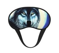 Ultra Soft Wolf Under Moon Blackout Sleep Mask-Adjustable Headband, Zero Light Leak, Perfect for Travel, Shift Work, Meditation