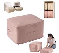 Ultra Space Saving Self Compression Organizer, Compression Duvet Storage Bag Large Capacity, Heavy Duty Moving Bags, Self Compression Moving Organizer Bags for Comforters, Clothes (Pink,XL)