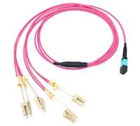 Ultra Spec Cables Multimode OM4 8 Fiber MPO Female to 4 x LC-UPC Duplex Type B Breakout Cable, 3 Meter