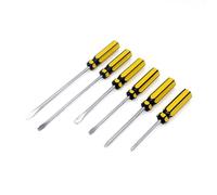 Ultra Steel 6-Piece Screwdriver Set with Wall Rack, Tiger Stripe Handle, Carbon Steel Blade, Magnetic, Chrome Plated, Phillips and Slotted