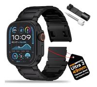 Ultra Supply Co. Titanium Band with Magnet Buckle and DLC Compatible with Apple Watch Ultra 2 Black 49mm Titanium Bracelet (Black)