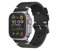 Ultra Supply Co. Leather Band for Apple Watch Ultra 2/1, Genuine Top Grain Leather Strap, Tapered 24mm, Black