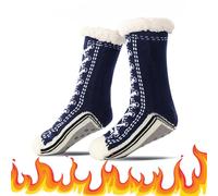 Ultra-thick Cashmere Slipper Home Socks, Cashmere Socks for Women, Fleece Lined Sock with Grippers for Womens and Men (B, Adult, Women, One Size, Alpha, UK Footwear Size System, Medium)