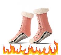 Ultra-thick Cashmere Slipper Home Socks, Cashmere Socks for Women, Fleece Lined Sock with Grippers for Womens and Men (G, Adult, Women, One Size, Alpha, UK Footwear Size System, Medium)