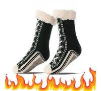 Ultra-thick Cashmere Slipper Home Socks, Cashmere Socks for Women, Fleece Lined Sock with Grippers for Womens and Men (C, Adult, Women, One Size, Alpha, UK Footwear Size System, Medium)