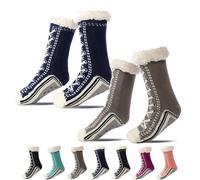Ultra-thick Cashmere Slipper Home Socks, Cashmere Socks for Women, Soft Fuzzy Winter Non Slip Slipper Socks