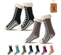 Ultra-thick Cashmere Slipper Home Socks, Cashmere Socks for Women, Soft Fuzzy Winter Non Slip Slipper Socks