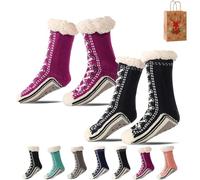 Ultra-thick Cashmere Slipper Home Socks, Cashmere Socks for Women, Soft Fuzzy Winter Non Slip Slipper Socks