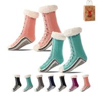Ultra-thick Cashmere Slipper Home Socks, Cashmere Socks for Women, Soft Fuzzy Winter Non Slip Slipper Socks